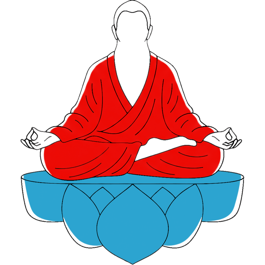 Illustration of a guru meditating and floating in the air